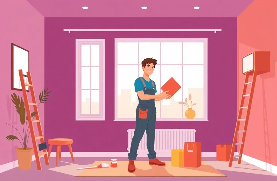 Intérieur rénové après travaux de peinture à Igny